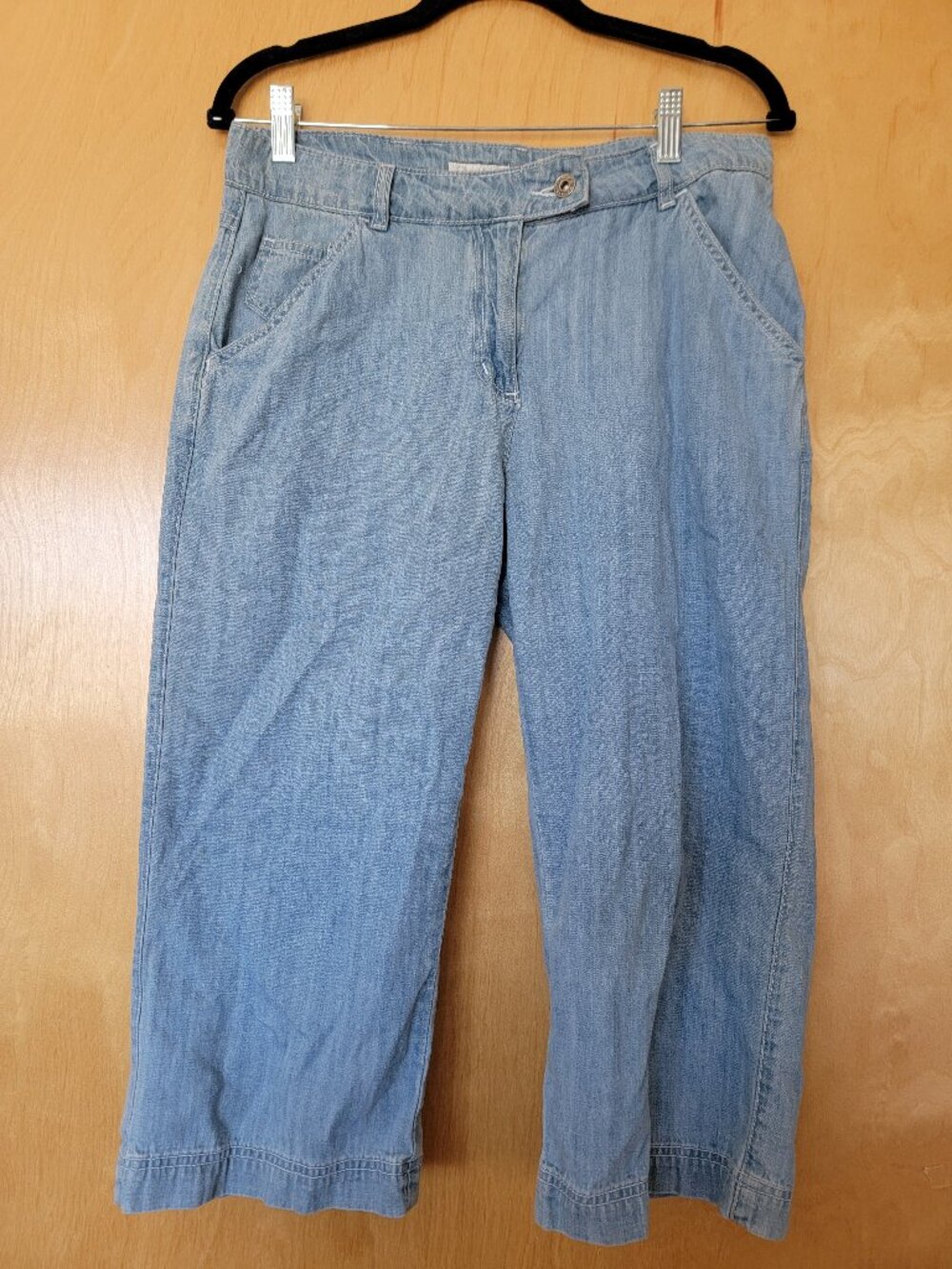 Cropped Wide Leg Christopher & Banks Cotton Jeans Sz 8